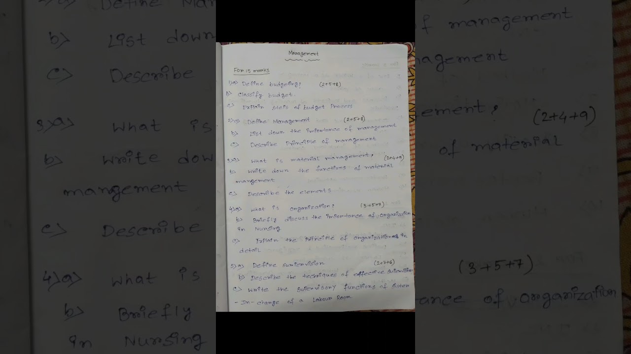 Bsc nursing 6th semester Nursing Management suggestions 📍