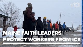 Faith leaders form 'human wall' at Westbrook business to help protect workers from ICE