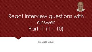 Top 10   Interview questions for React #react #interviewquestionsandanswers  #interviewquestions