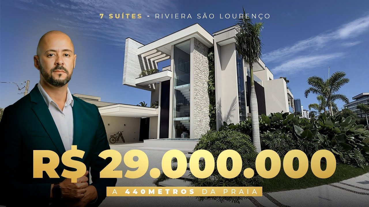 7 suítes a 440m da Praia | Casa de Esquina no Módulo 11 da Riviera de São Lourenço