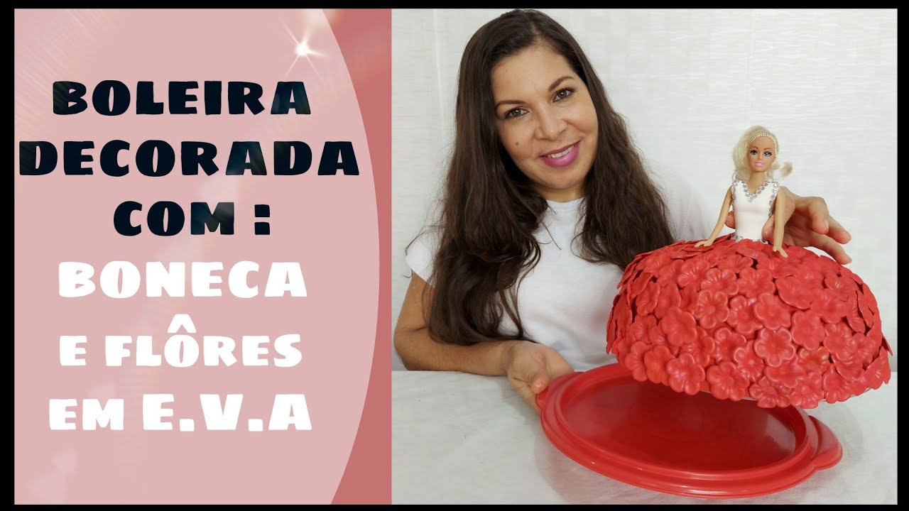 COBRE BOLO DECORADA(com boneca Barbie e flôres em E.V.A) @RosailmaArtes123