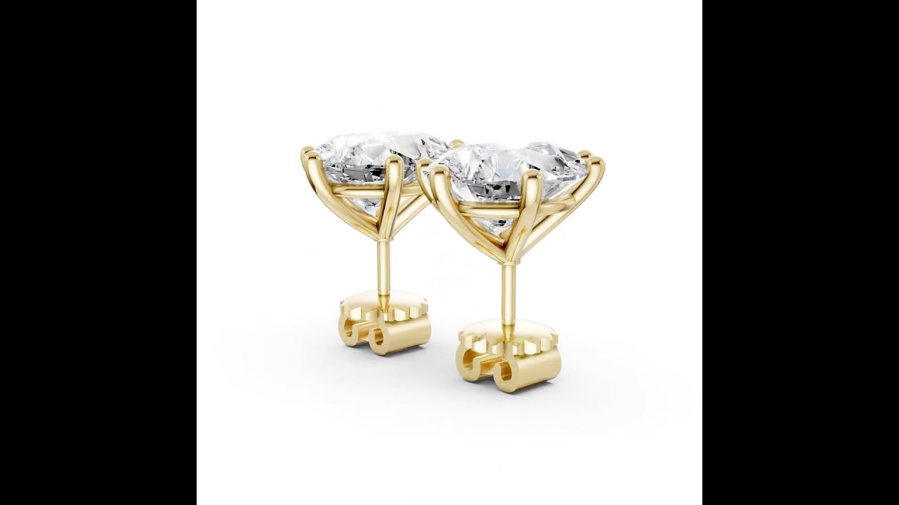 Pear Brilliant Cut Diamond Stud Earrings