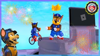 Chase rides a bicycle - Paw Patrol Roblox OBBY - 汪汪隊立大功騎腳踏車 -機械方塊