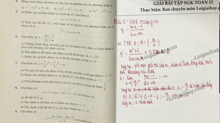 Bài tập toán 12 trang 44 bài 6 năm 2024
