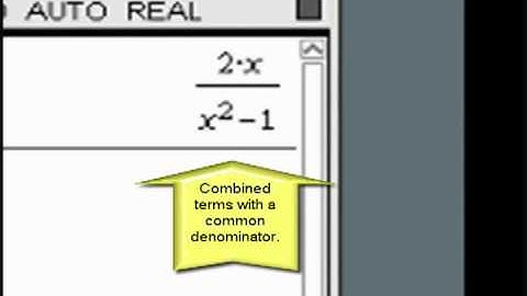 TI-Nspire Mini-Tutorials: Combining Rational Expressions