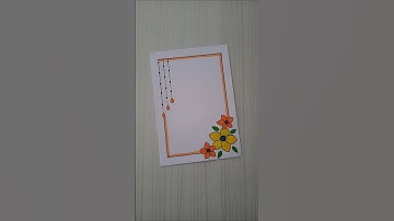 Orange Hanging Drops Border Design | Flower Frame Idea/6 easy border/Project/Priyanka Gunwal #shorts