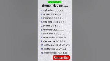 संख्याओ के प्रकार सम विषम, प्रकृति, वास्तविक,पूर्ण, अपिरमेय संख्या आदि #mathshorts#video
