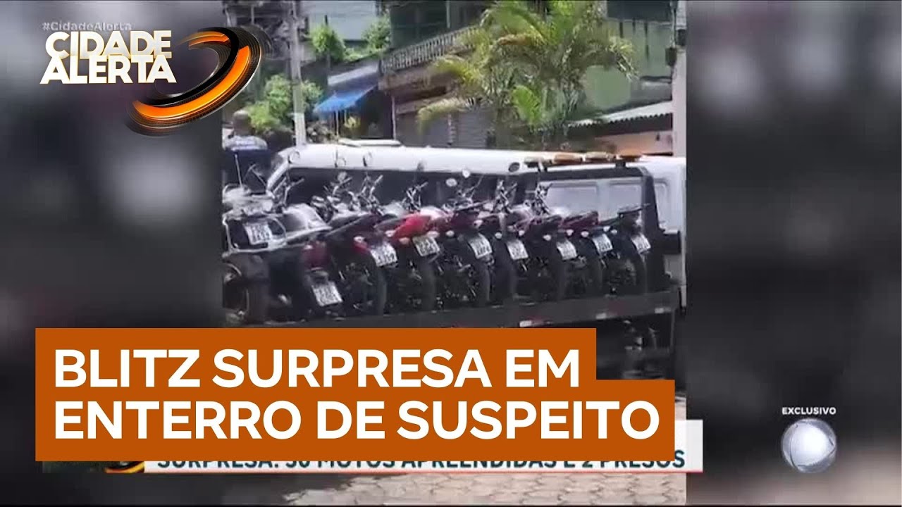 Enterro de suspeito é palco de operação policial e termina com prisões e 50 motos apreendidas