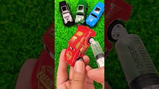 tiny red mcqueen toy car injection funny video #shorts #car #toys