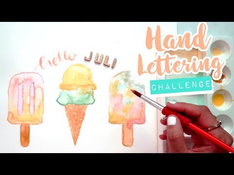 Handlettering Watercolor JULI #letteringmitooobacht I Challenge