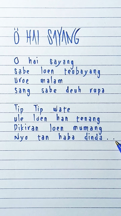 O Hai Sayang · FAHKRUR RADHI · Lyrics