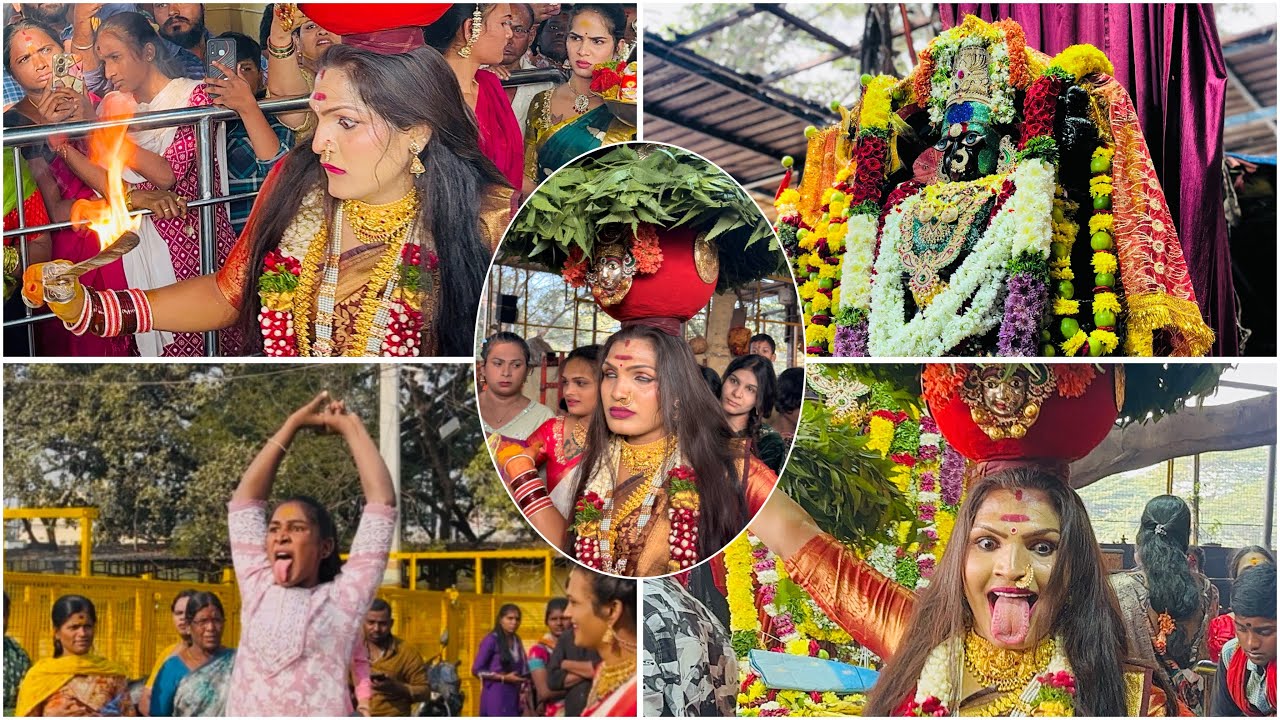 Pavani Bonam At Falaknuma Kali Mata Temple 2025 | Jogini Pavani Bonam Dance at Falaknuma Kali Mata 