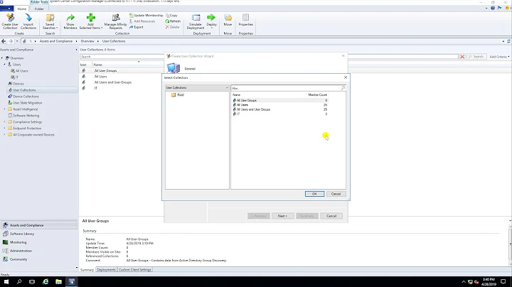 Create User Collection in SCCM 2019