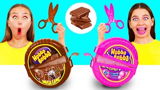 Kaugummi vs Schokoladen Essen Challenge von BaRaDa