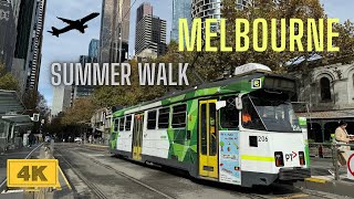 Melbourne City Summer Walk 4K | 4K walk