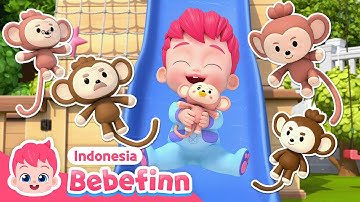 Lima Monyet Kecil Lompat di Kasur｜EP60｜Five Little Monkeys Jumping on the Bed | Bebefinn Indonesia