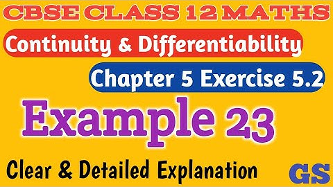 Chapter 5 - Exercise 5.2 (Example 23) - Continuity & Differentiability CBSE Class 12 Maths in Tamil