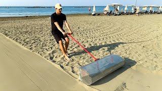 Amazing beach trash recycling. ECOHERO!