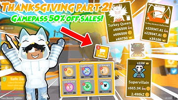 ⚔️Saber Simulator Update!⚔️ |🦃 Thanksgiving! Part 2!🦃 GAMEPASS SALES! 💸