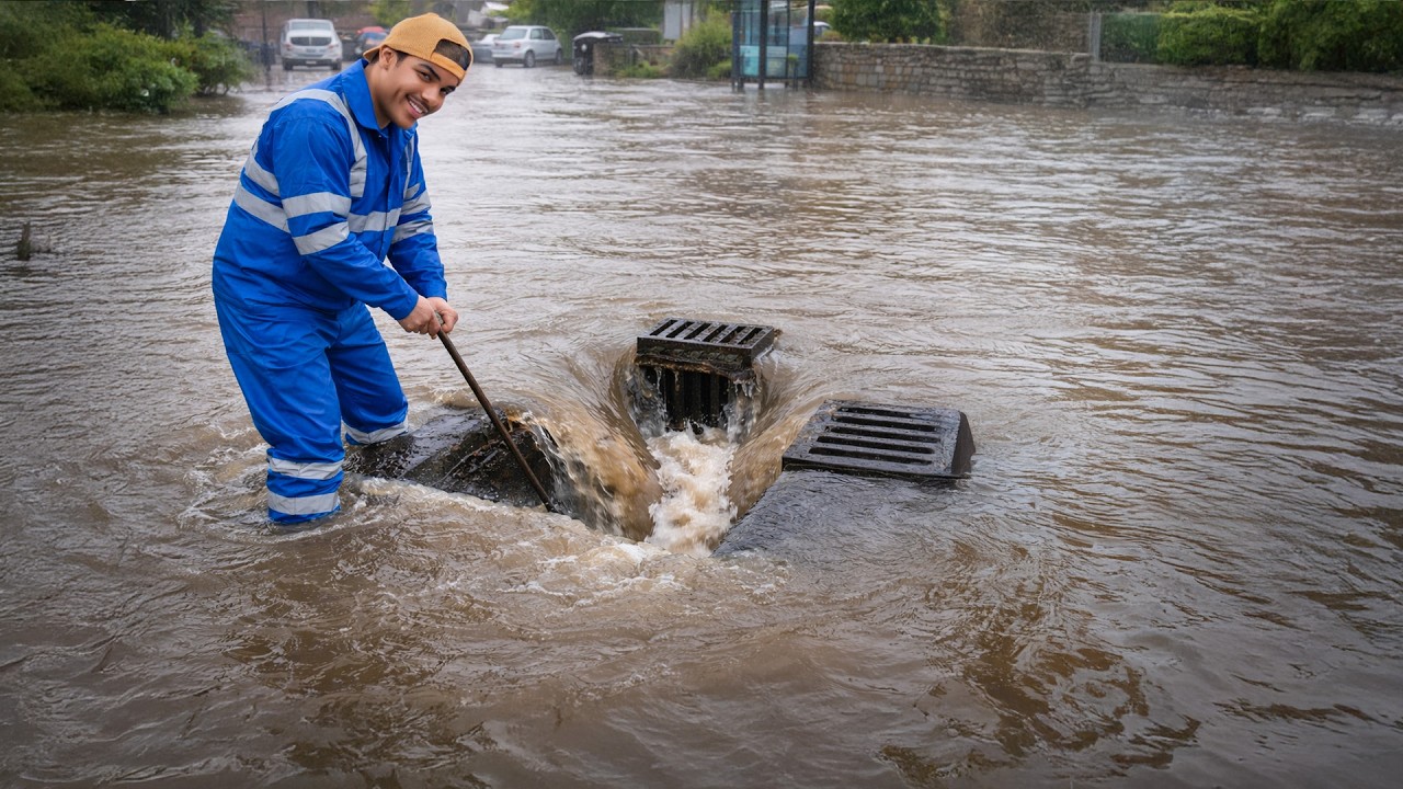Massive Water Explosion After Clearing the Drain!