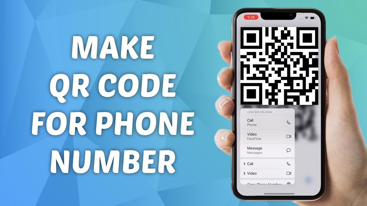 Code For Phone How to Make QR Code for A Phone Number - iPhone & Android - YouTube