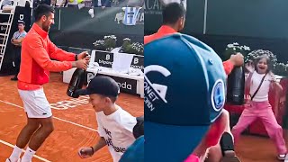 Djokovic Pranked His Kids with Champagne after His 100th Career Title | Geneva 2025