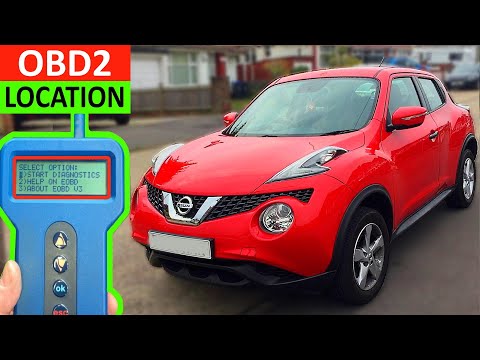 Расположение порта Nissan Juke OBD2 (диагностический порт)