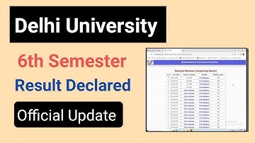 DU Result 2022 || Delhi University 6th semester result declared || How to download ? || All updates