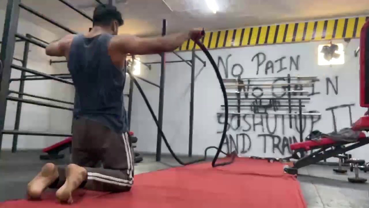 lateral raises battle rope for lateral delt muscle - YouTube