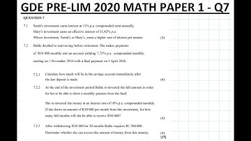 GDE GRADE 12 MATH PRELIM 2020 Q7