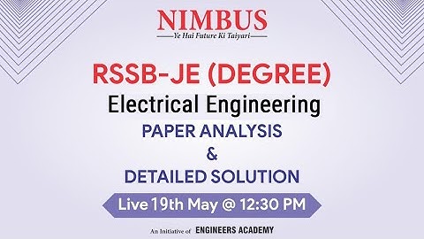 RSSB JE 2022 Paper Analysis & Detailed  Solution | Electrical Engineering -Degree |  Paper Solution