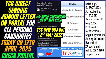 TCS Mass Onboarding on 8 May 2025 | 1,225 Candidates Received Joining Letter & Joining Date on 8 May