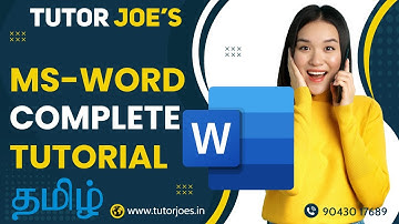 Microsoft Word Complete Tutorial in Tamil | MS Word in Tamil | Tutor Joes | Menu by Menu Tamil