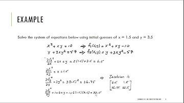 Nonlinear System by NewtonRaphson - Example