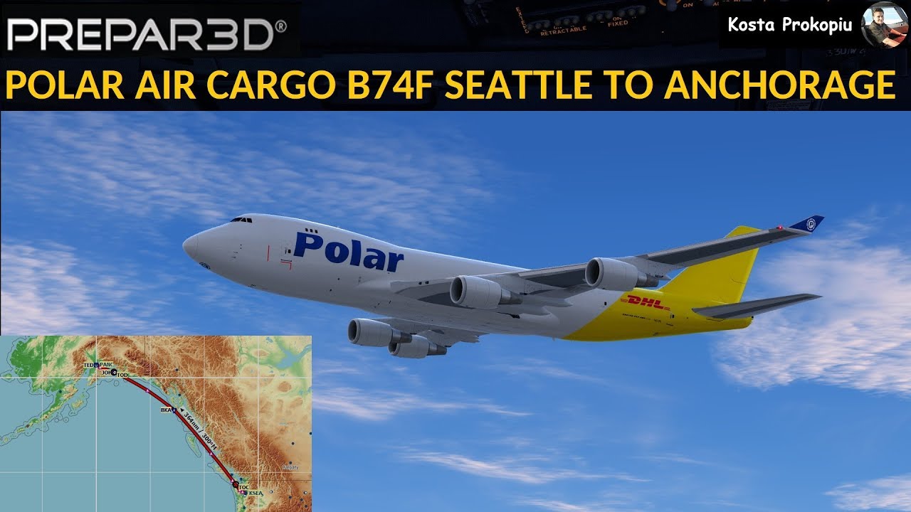 [P3DV4] CARGO RUNS - POLAR AIR CARGO B74F SEATTLE TO ANCHORAGE [1 of 3] (ENGLISH)