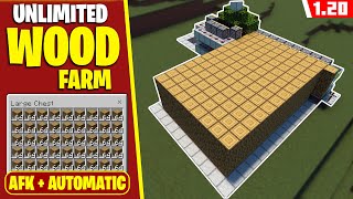 1.20+ Best AFK Tree Farm  Unlimited WOOD FARM  Minecraft (Bedrock + Java)