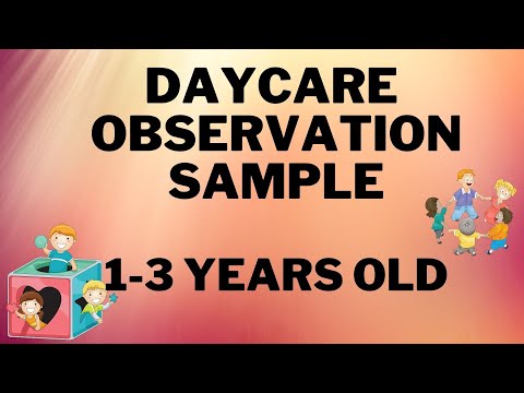Day Care Observation Sample Childcare Tool - 1-3 years old