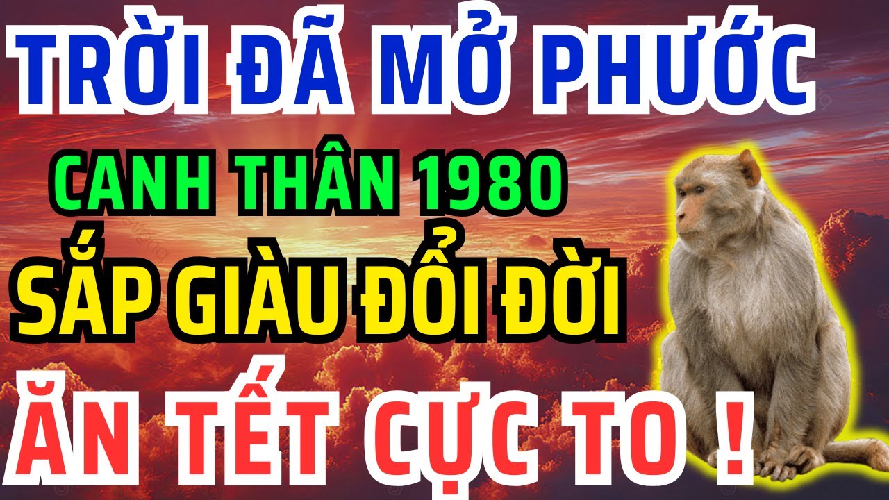 Trời Đã Mở Phước, Canh Thân 1980 Có 8 Dấu Hiệu Này Thoát Khổ, Hưởng Lộc Tổ Tiên, Tiền Đến giàu ú ụ