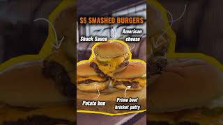 Let’s be real - $5 for a upper 50% prime beef Smashed Burger is WILD. Wednesday, 3–5pm #happyhour