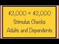 $2,000 + $2,000 Stimulus Check – Adults & Dependents - Trump Demands SSA, SSDI, SSI - 12/27 Update