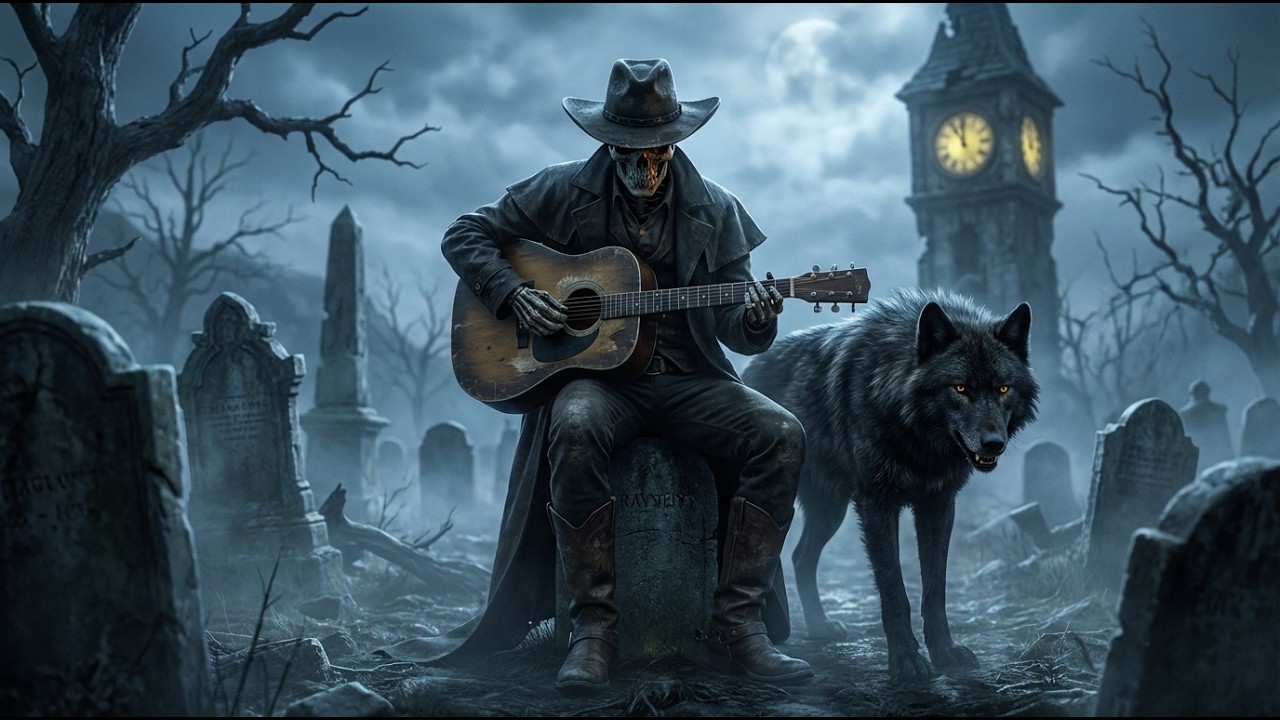 Whispers from the Dead Frontier 🔥 Dark Country Western Mix | Skeleton Outlaw & Wolf