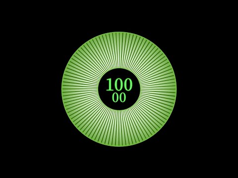 100 Second Timer with Music - Green Circle Countdown