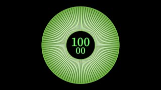 100 Second Timer With Music - Green Circle Countdown