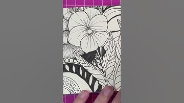 🖤 Inking a Bold Black Background Behind Flowers