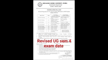 Revised UG Sem 4 exam date skmu dumka