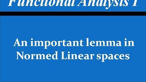 Functional Analysis I