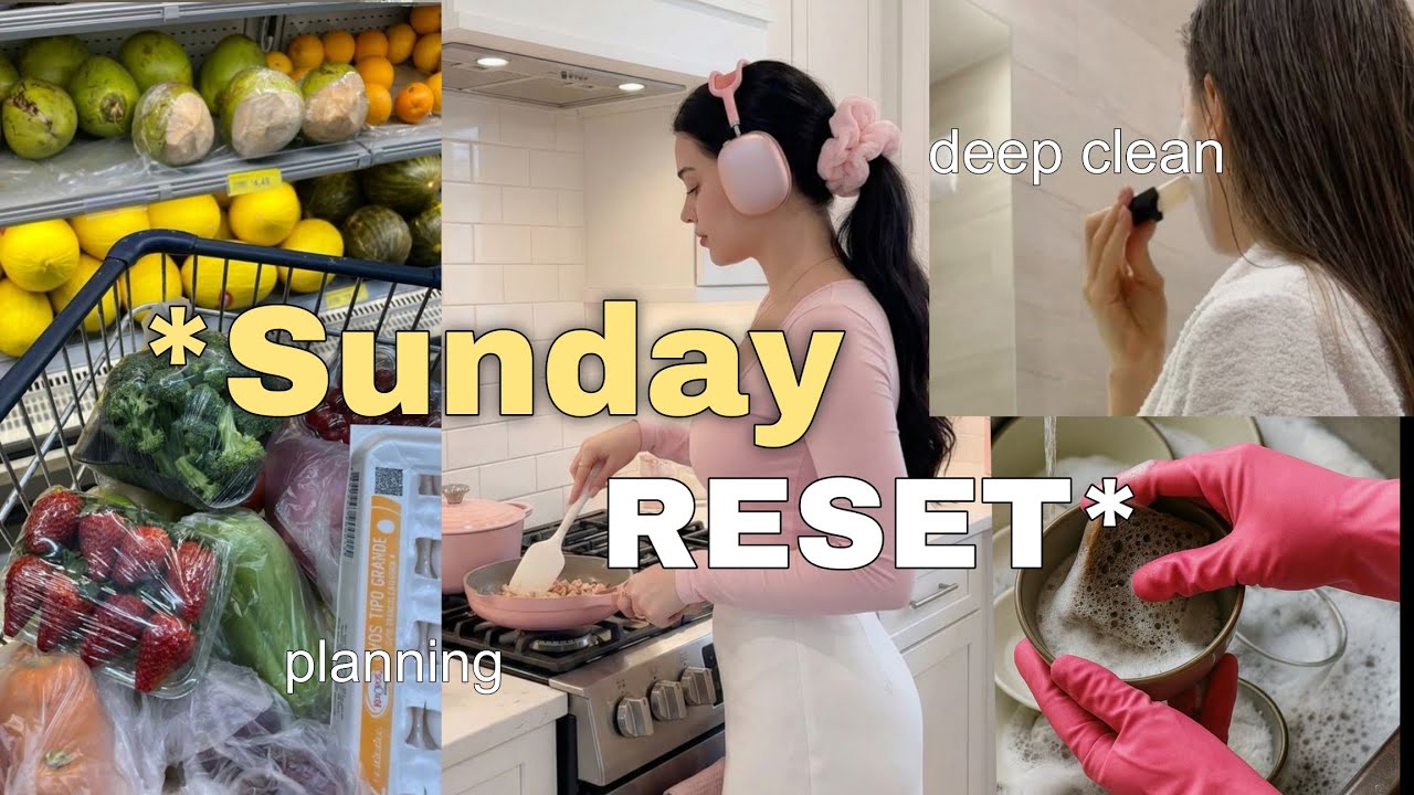 SUNDAY RESET ROUTINE *extreme* deep cleaning, self care, shopping , organizing