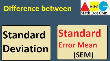 Standard Deviation vs. Standard Error of the Mean (SEM) | Statistics | Math Dot Com