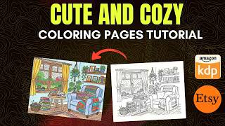 How I create CUTE and COZY Coloring pages with FREE Ai for KDP and Etsy screenshot 4