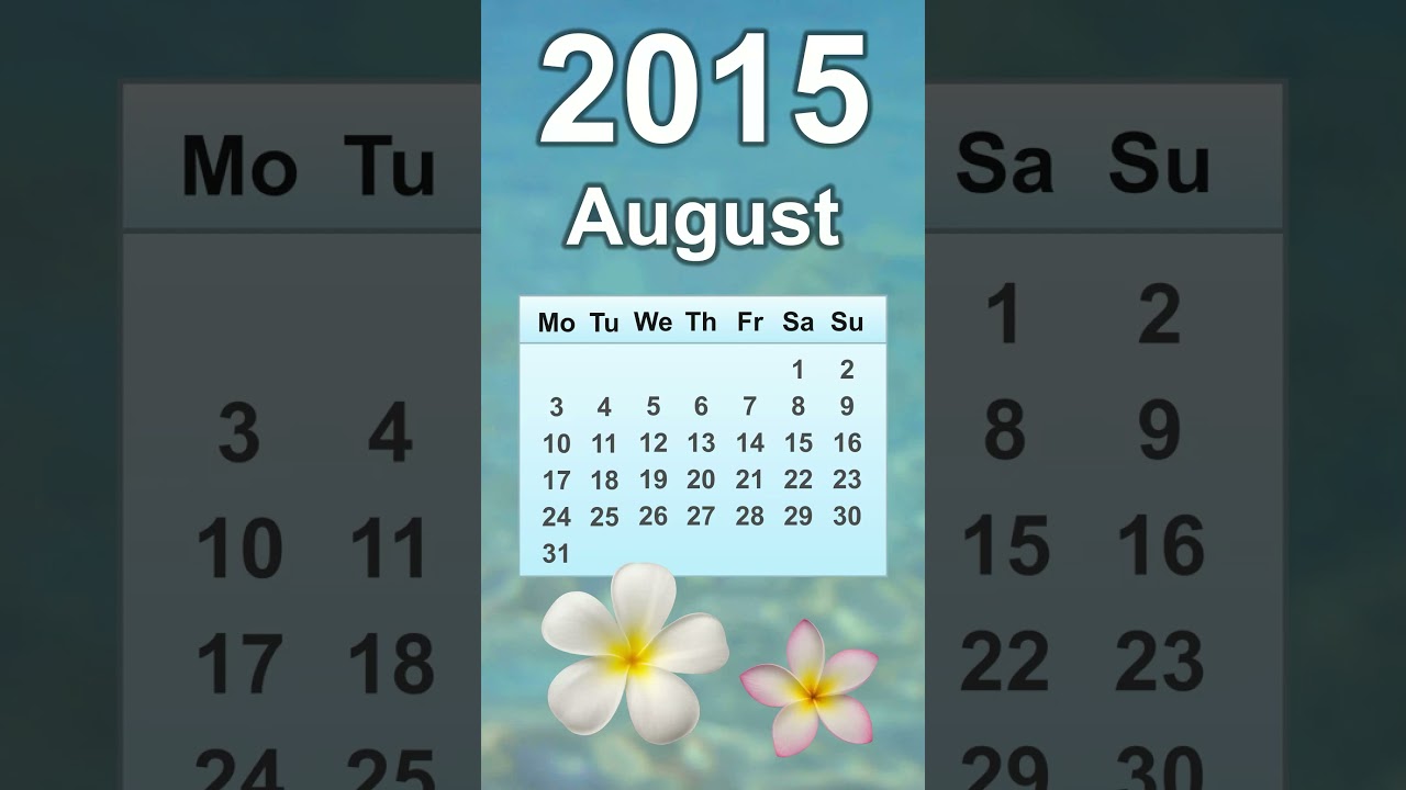 August 2015 Calendar